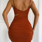 Women's Irregular Sling European And American Hollow Slim Fit Pleated Hip Dress