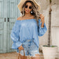 Off-shoulder Bell Sleeve Solid Color Chiffon Women's Top