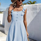 High-waisted Square-neck Casual Camisole Elegant Dress
