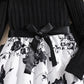 Long Sleeve Knitted Patchwork Retro Printed Princess Dress