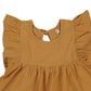 Flounced Sleeve Dress Girls' Back Collar Lace-up