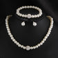 The new bride sweater chain necklace jewelry suite all-match diamond pearl necklace earrings bracelet set