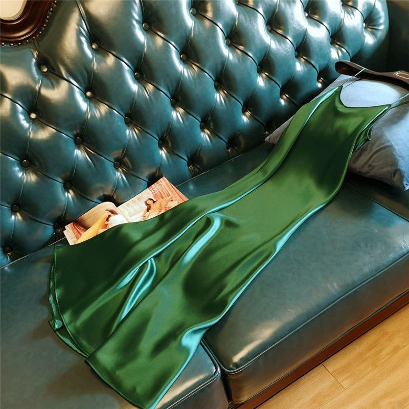 Triacetate Dress Long Satin Suspender Skirt