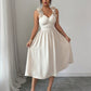 Women's Beige Textured Midi Dress