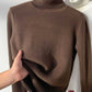 Turtle Neck Winter Sweater Women Elegant Thick Warm Female Knitted Pullover Loose Basic Knitwear