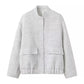 Sequined Long Sleeve Stand Collar Baseball Uniform Jacket Coat