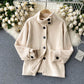 Lamb Wool Jacket Lady With High Collar Button