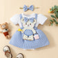 Girls' Cute Frog Short-sleeved Double-layer Dress