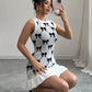 Women's Elegant French Chic Dress In Black And White