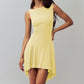 Sleeveless Off-neck Dress Waist Slimming Back