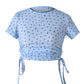 Women's Printed Short-sleeved T-shirt With Drawstring