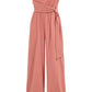 Women's Fashion Casual Pure Color Tube-top Tie Waist Slim Fit Bodysuit