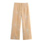 European And American Style Fashion Slim Embroidery Top And Trousers