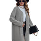 Women's Casual Solid Color Round Neck Single Breasted Long Sleeved Jacket