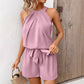 Summer Womens Two-piece Set Halterneck Vest And Shorts