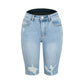 Women's High Elastic Mid-waist Ripped Jeans