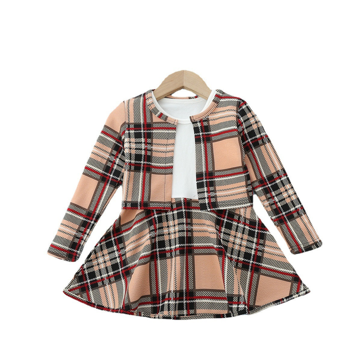 Robe manteau à carreaux deux pièces