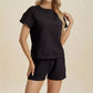 Ensemble short tendance en tissu texturé