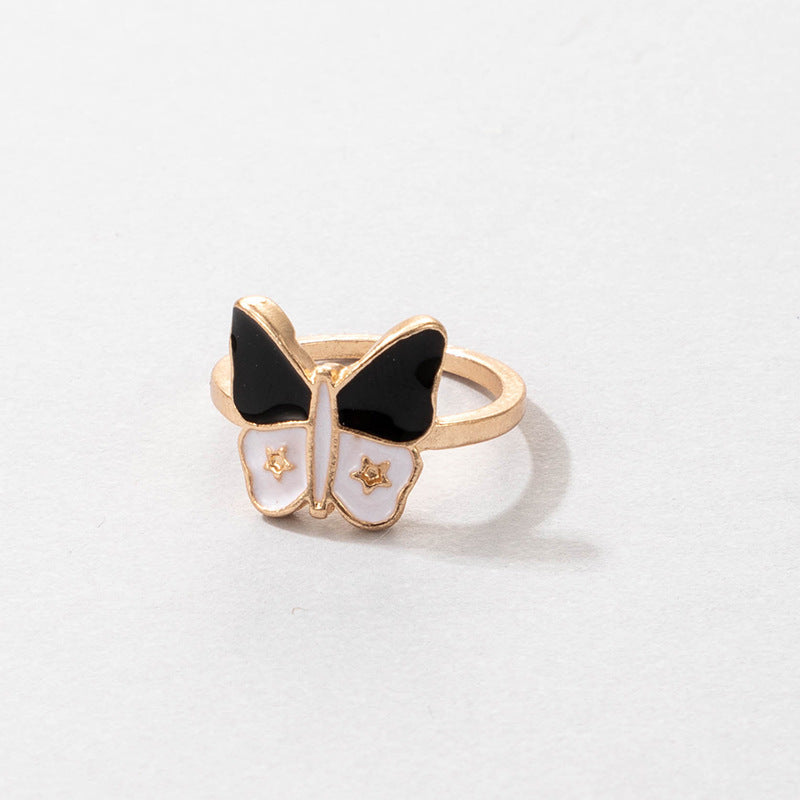 Cute Cartoon Dripping Oil Ins Wind Color Multi-element Single Ring
