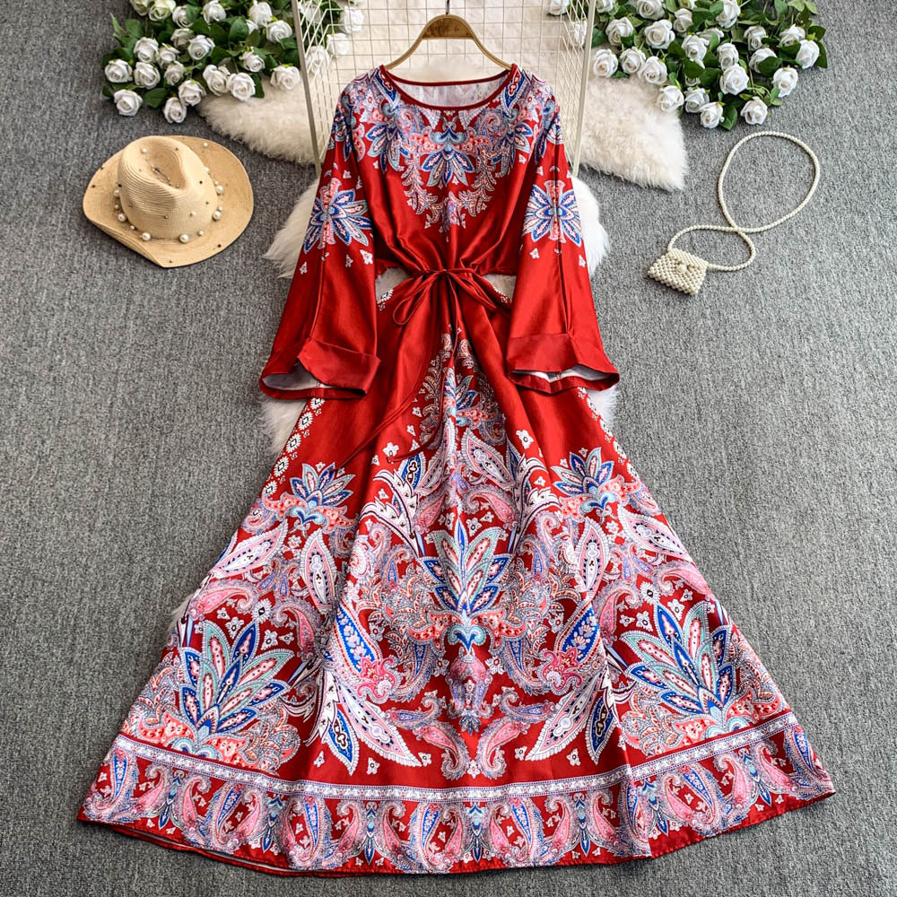 Ethnic-style High-end Elegant Vintage-style Printed Dress