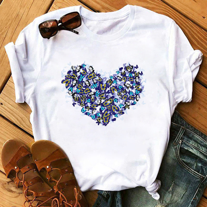 T-shirt à manches courtes imprimé amour