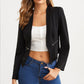 Long Sleeve Cardigan Zipper Pocket Jacket Top Small Suit