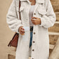New European And American Winter Open Button Lapel Plush Coat Loose Long-cut Coat Women