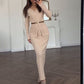 Long Sleeve Knitted Temperament High Waist Sheath Long Skirt