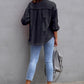 Women's Oversized Frayed Lightweight Denim Jacket Button Down Ripped Distressed Jean Shacket