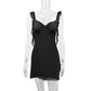 Womens V-neck Slip Dress With Lace Trim A Stylish Backless Floral Dress
