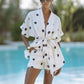 Polka Dot Linen Printed Shorts Suit