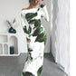 Women's Off Shoulder Printed Cross Body Sheath Dress