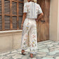 Women's High-waist Printed Top And Pants Set