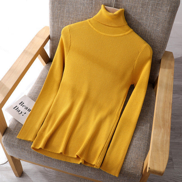 Pulls basiques à col haut pour femmes