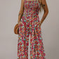 European And American Bohemian Spaghetti-strap Floral Print Overalls