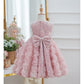 Girls' Sleeveless Sequined Three-dimensional Flower Pettiskirt