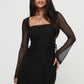 Lace-up Fashionable Long Sleeve Dress Women