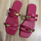 Sandales et pantoufles à semelles plates tendance et assorties pour femmes
