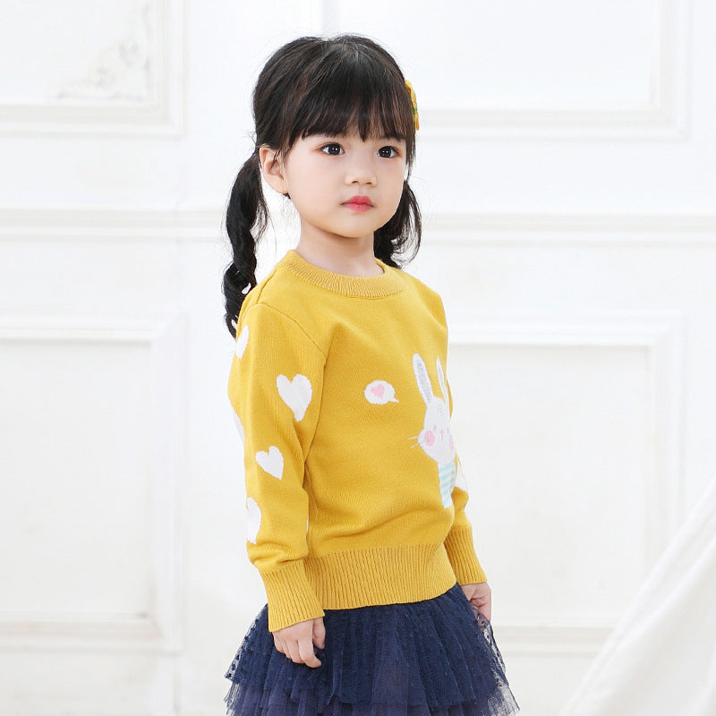 Le pull en tricot ne se décolore pas, j'adore le double manteau lapin blanc