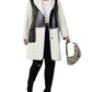 Veste en similicuir à manches longues et coupe ample, colorblock