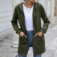 Mid-length hooded trench coat