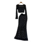 Hip-wrapped Skirt Evening Dress Two-piece Set