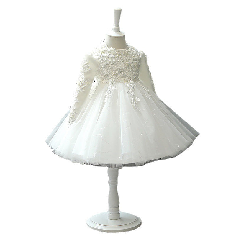 Baby Girl Princess Dress Flower Girl Wedding High-end Long Sleeve