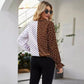 Women's Shirt Autumn Polka Dot Color Matching Printed Long Sleeve Shirt