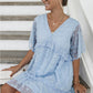 Robe décontractée en jacquard à boules de poils pour femme