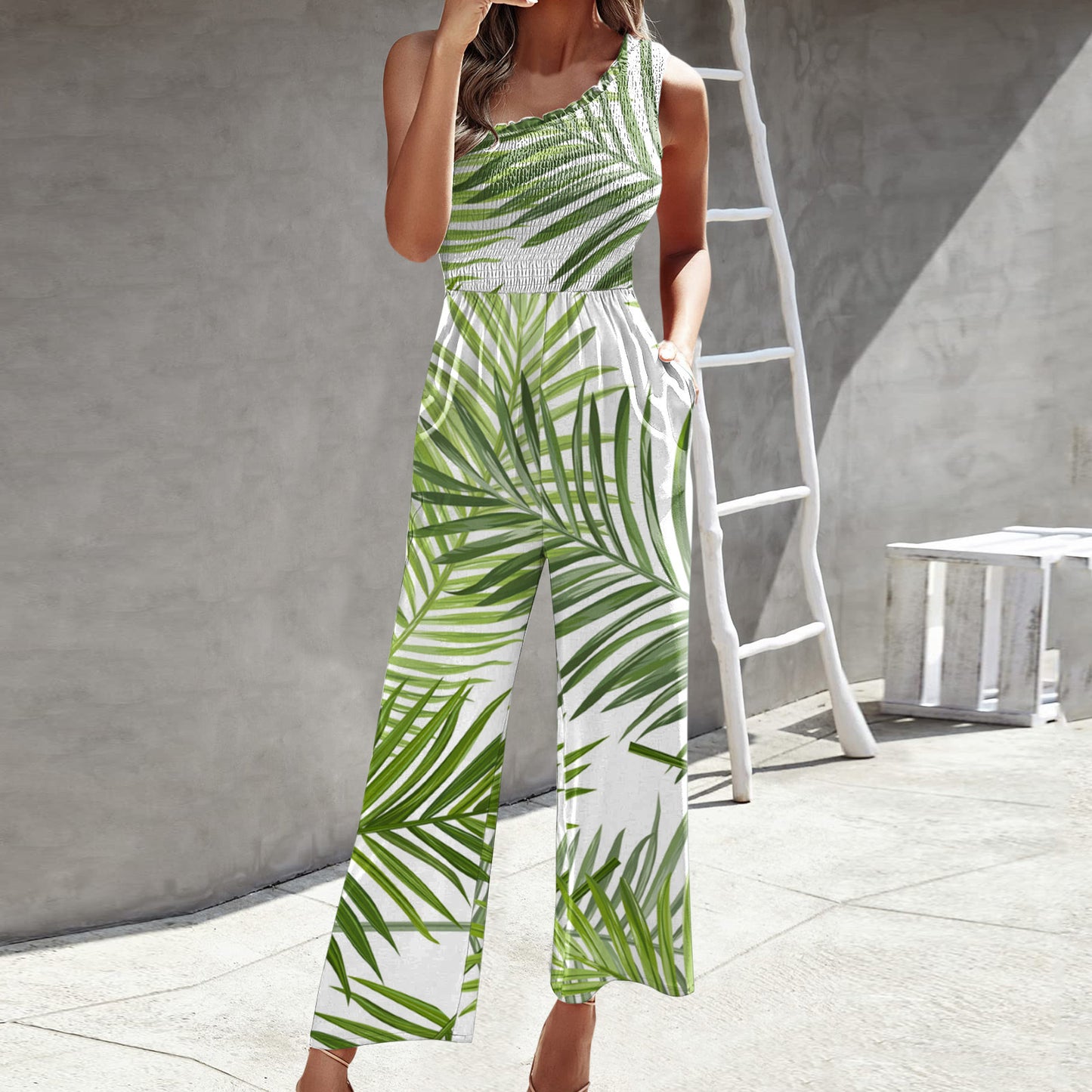 Women's Fashion Jumpsuit Cross-Shoulder Top