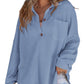 Women's Waffle Knit Loose Long Sleeve Top