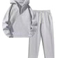 Women's Casual Lapel Half-zip Sweatshirt And Wide-leg Pants Set