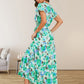 Fashion V-neck Ruffle Bohemian Printing Dress
