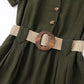 Women's Fashion Lapel Belted Cargo Jumpsuit